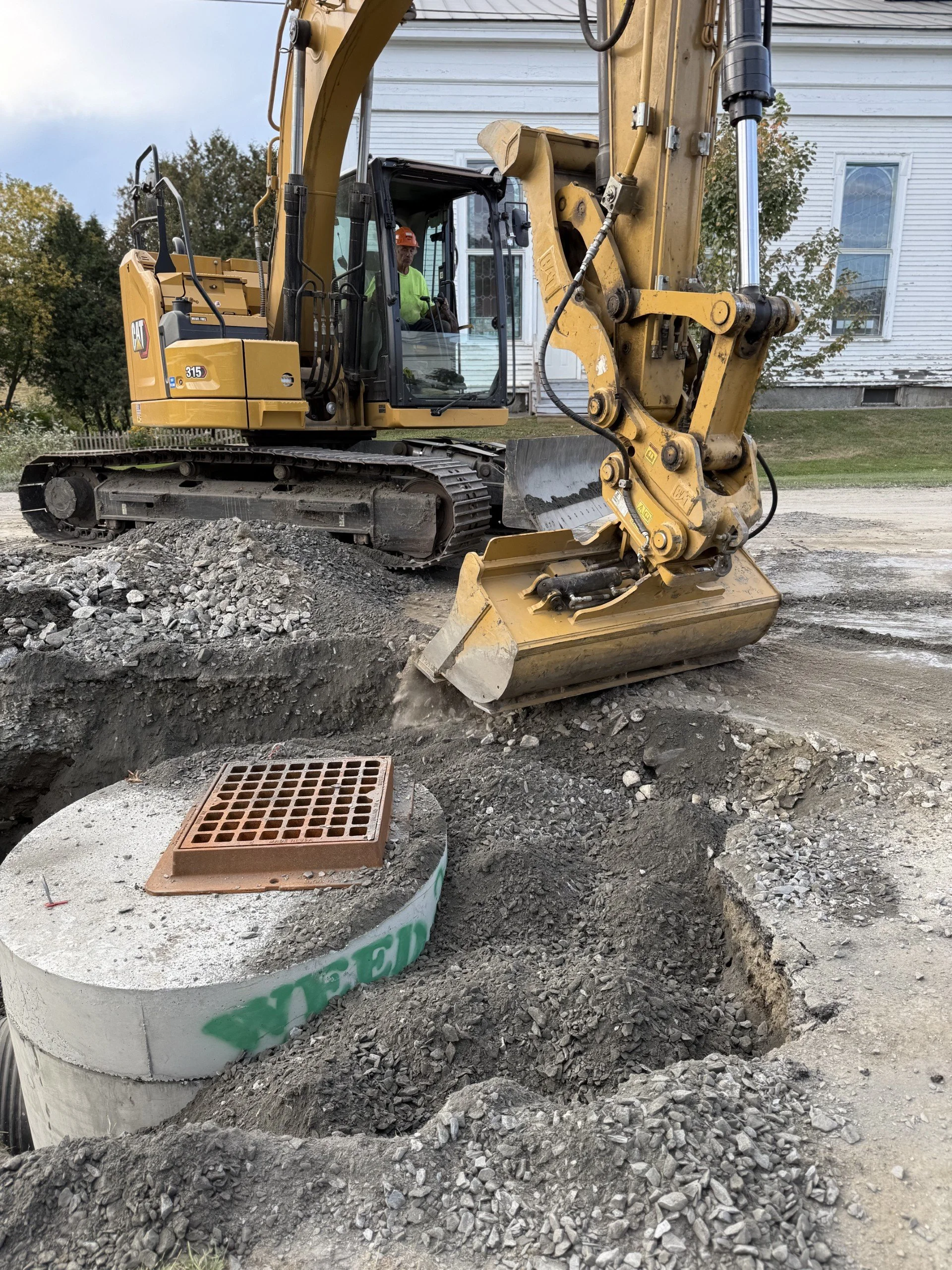 A manhole and culvert installation in Washington, VT