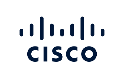 Logotipo de Cisco con ondas de sonido y el texto 'Cisco' en azul oscuro.