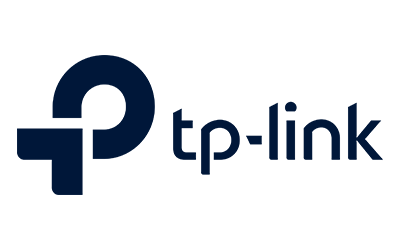Logo de TP-Link con el texto 'tp-link' en color azul y un ícono que combina una 'T' y una 'P' estilizadas.