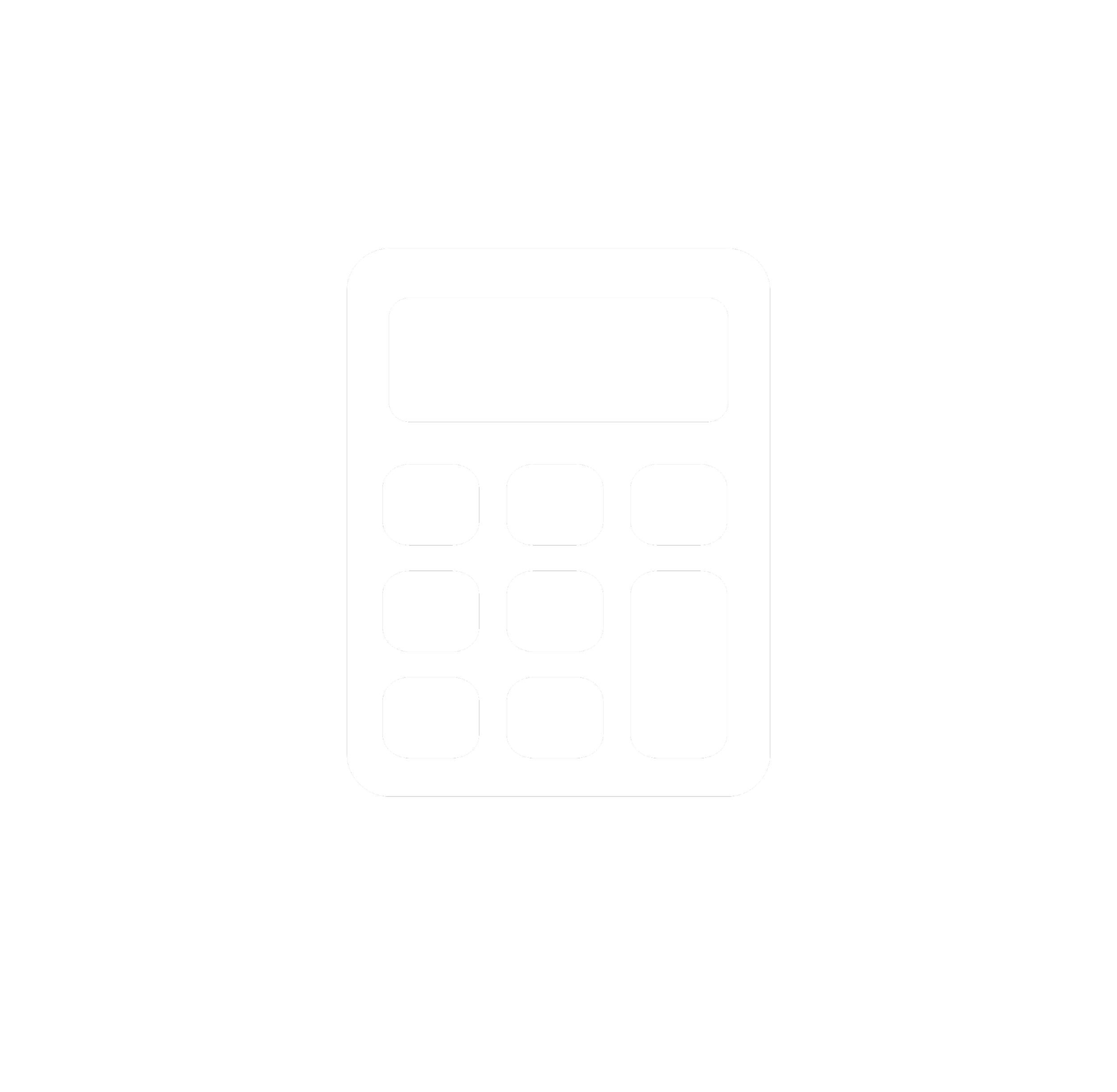 Icon of a calculator with a display and buttons, on a black background.