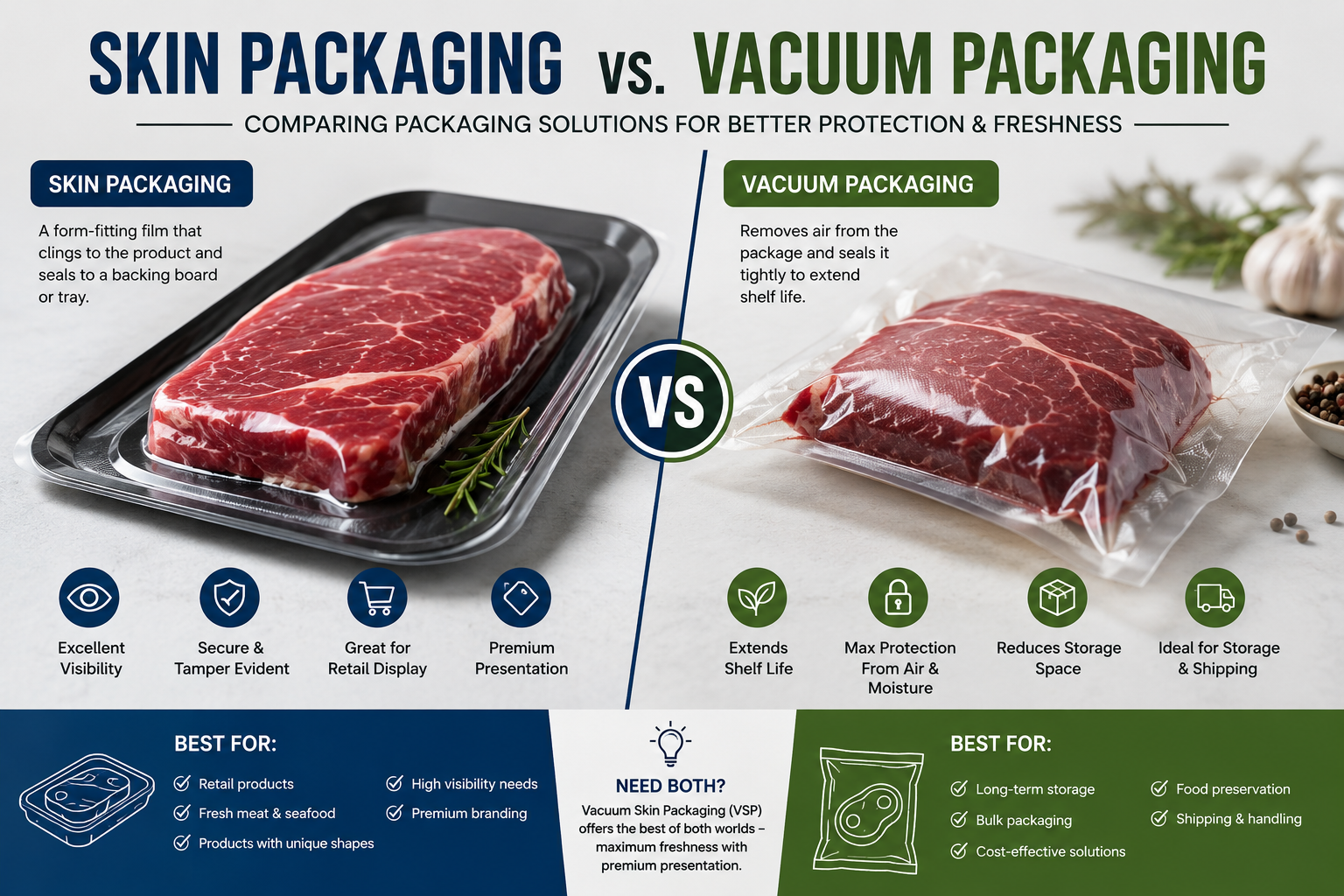 Skin Packaging vs. Vacuum Packaging