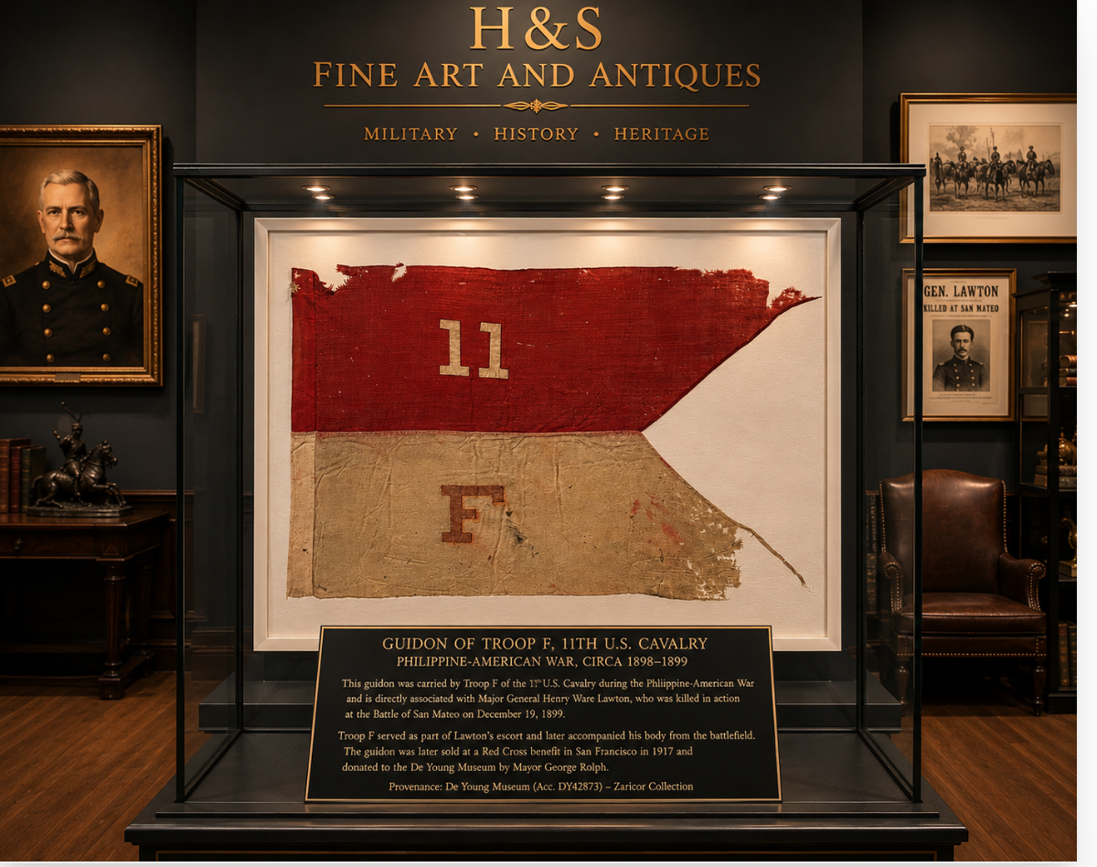 U.S. Army "Model 1885" Cavalry Guidon, 11th Cavalry, 2nd Squadron, Troop F.