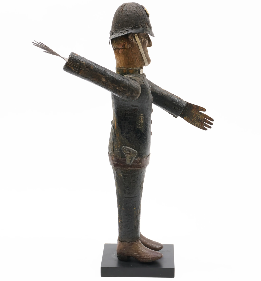 Carved Polychrome Wood and Sheet-Metal Whirligig of a Policeman American, probably circa 1880–1900