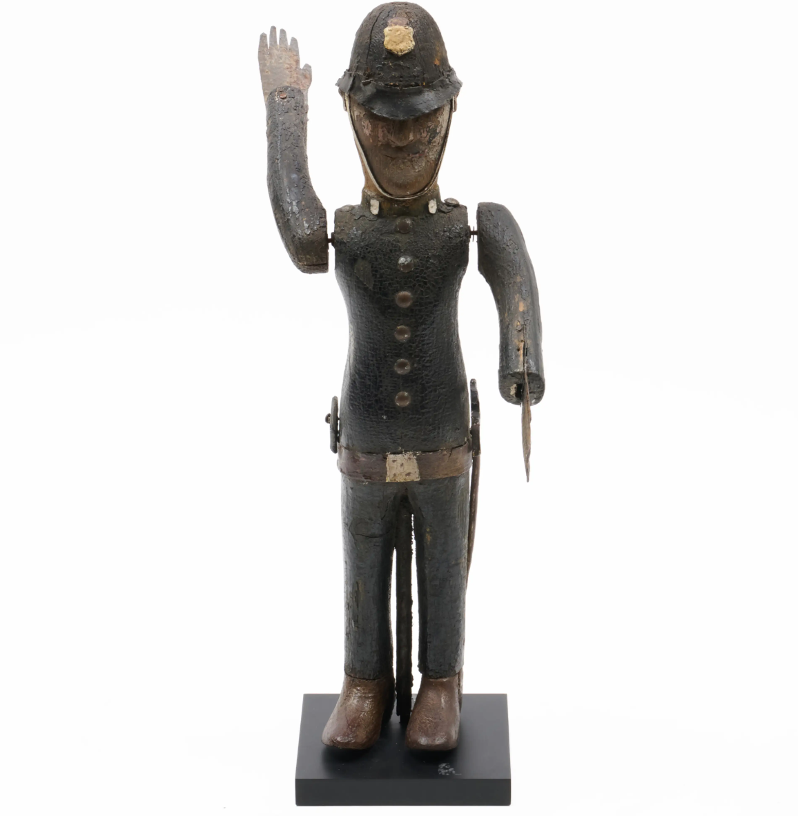 Carved Polychrome Wood and Sheet-Metal Whirligig of a Policeman American, probably circa 1880–1900