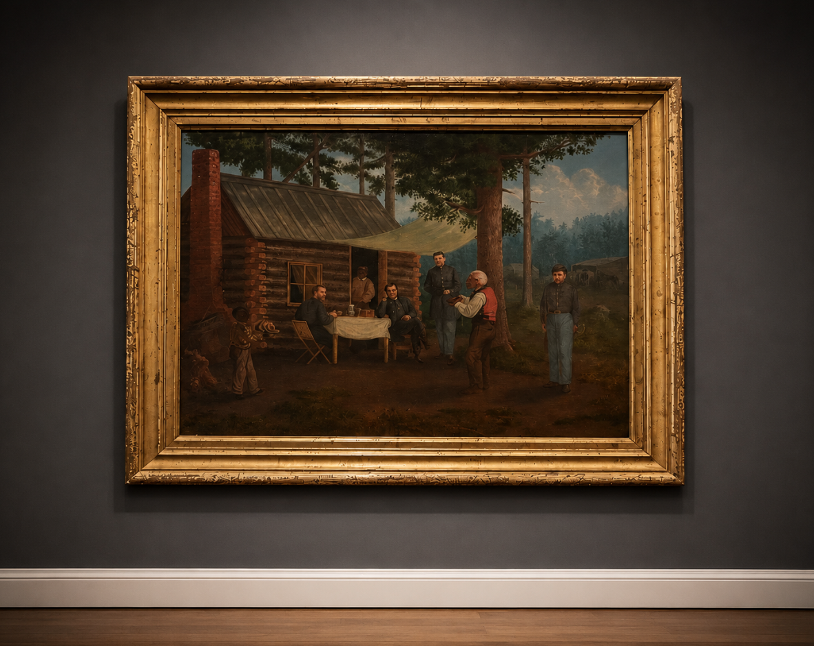 General Hooker American school, 19th Century oil on canvas