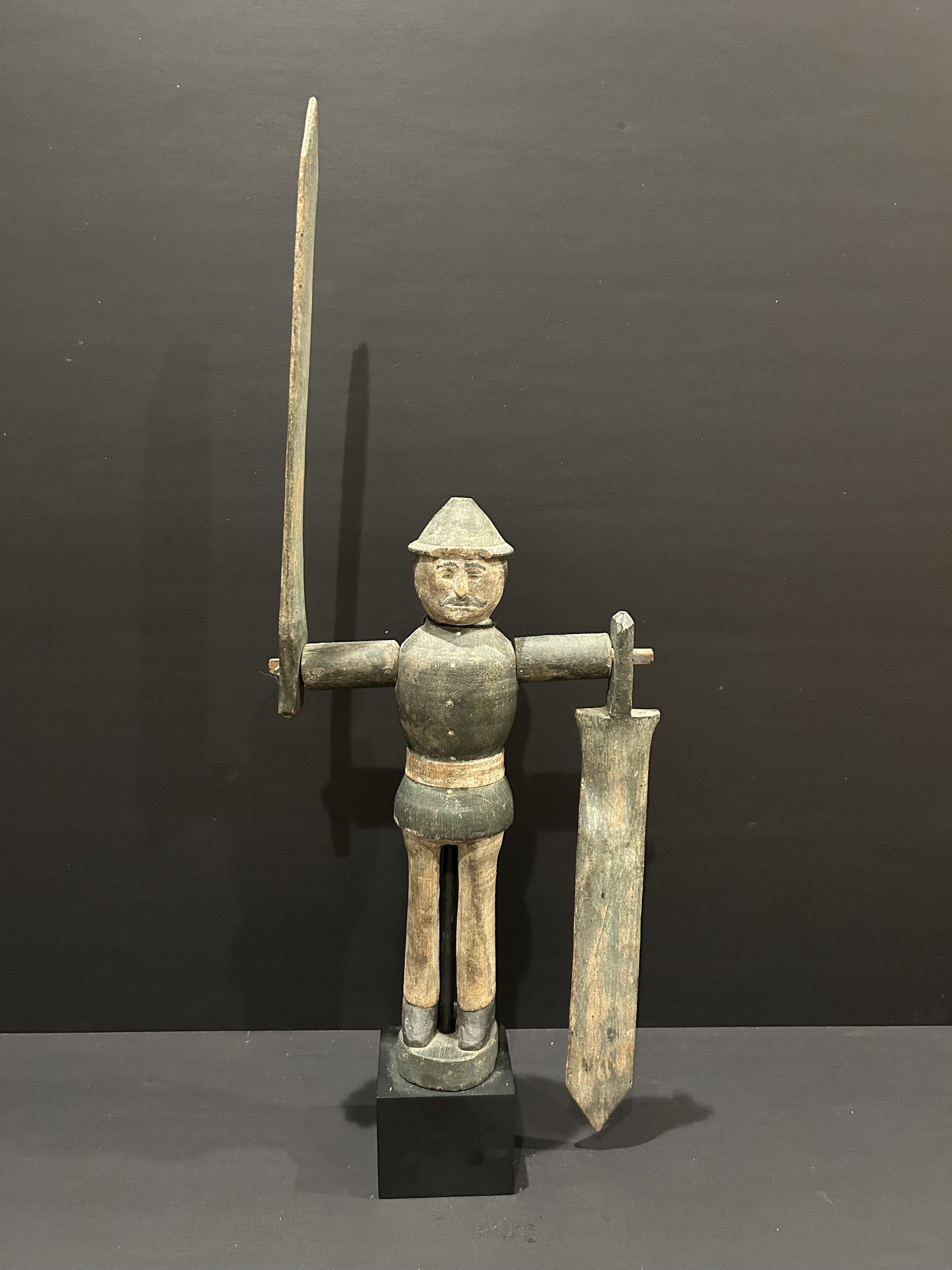 American Carved and Painted Soldier Whirligig, 19th Century. property from the Collection of Joan Oestreich Kend.