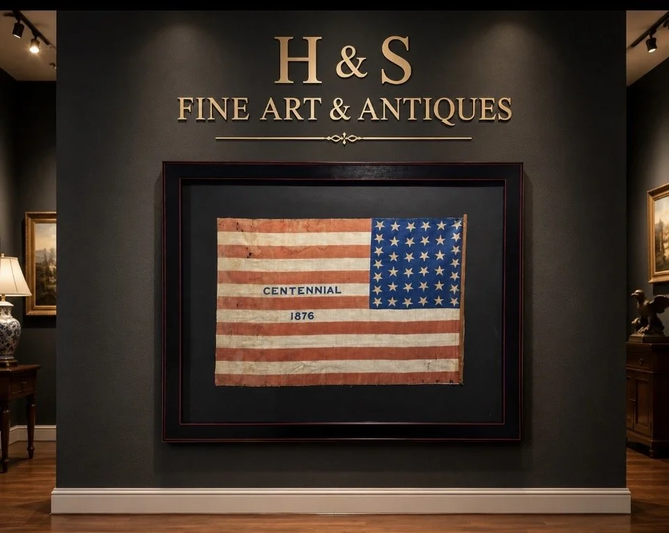 38 Star Centennial 1876 American Flag, Colorado Statehood.