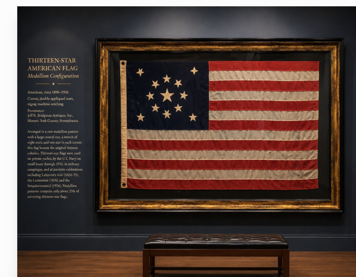 A Thirteen-star American Flag, Circa (1896-1926).