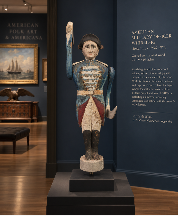 American Military Officer Whirligig An Important Example of Nineteenth-Century American Folk Sculpture