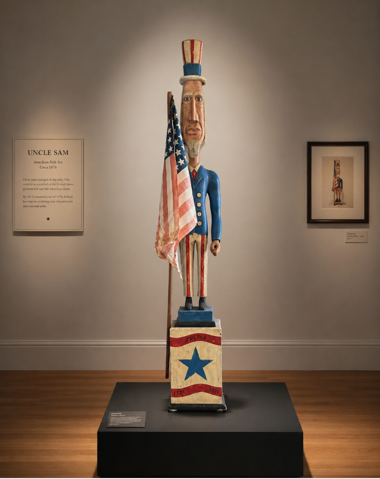 A Carved and Painted Figure of Uncle Sam, Circa 1876