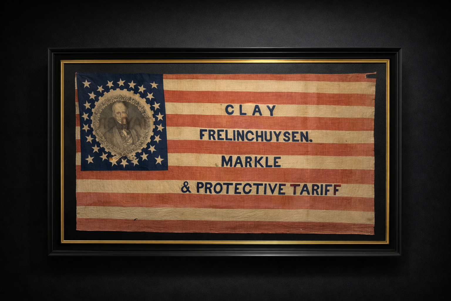 26 Star American Flag, made for 1844 Presidential campaign of Henry Clay and Theodore Frelinghuysen. Michigan joined the Union as the 16th state on January 26, 1837.