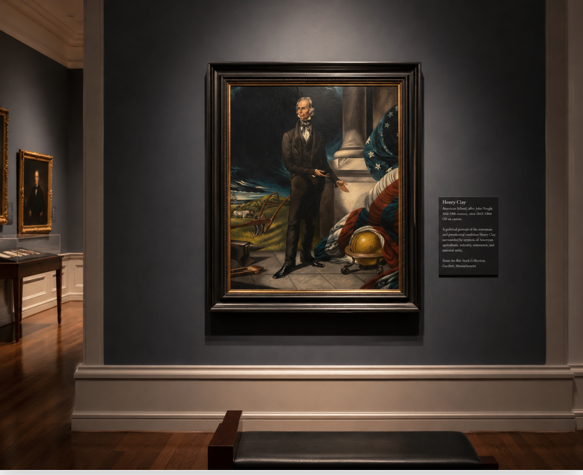 Henry Clay and the American System A Mid-Nineteenth-Century American Folk Art Political Portrait  American School, after John Neagle Circa 1845–1860