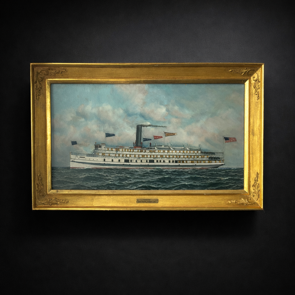 Antonio Nicolo Gasparo Jacobsen (1850-1921). Steamship 'Concord' signed A. Jacobsen (lower right) oil on board.