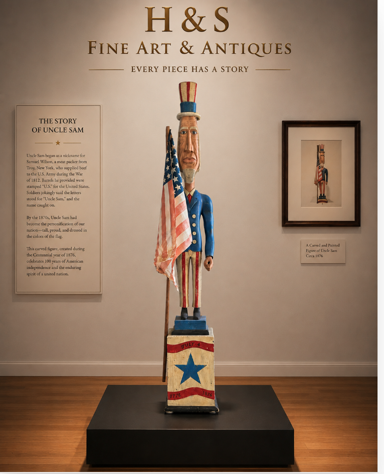 A Carved and Painted Figure of Uncle Sam, Circa 1876