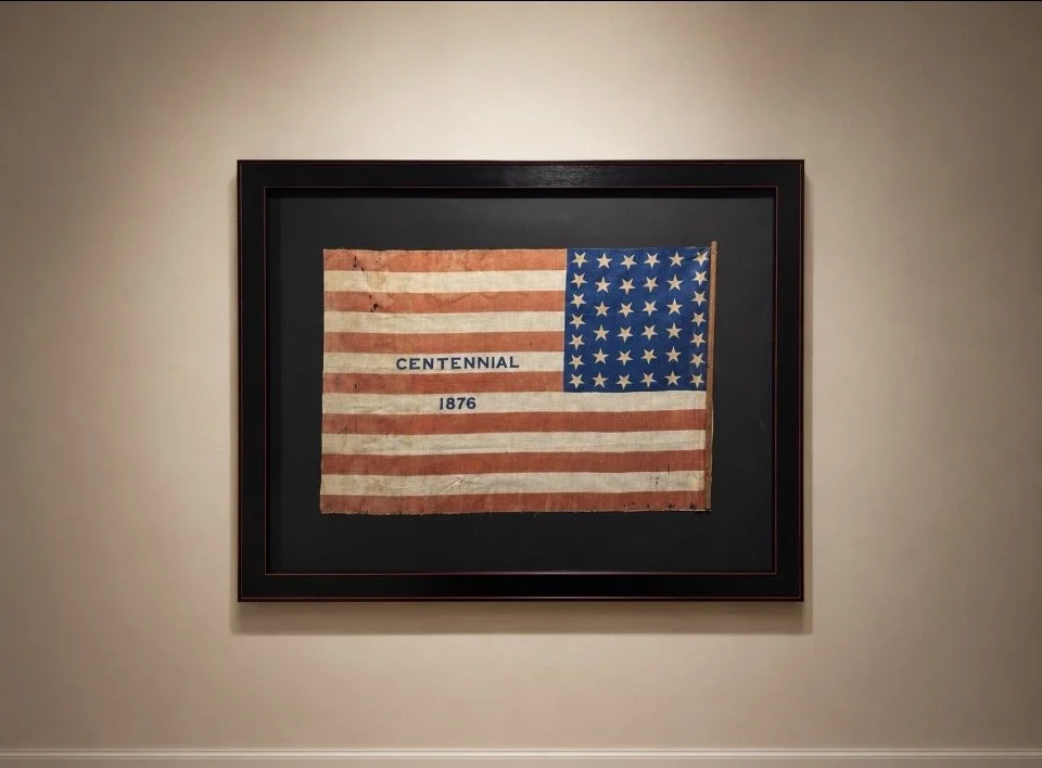 38 Star Centennial 1876 American Flag, Colorado Statehood.
