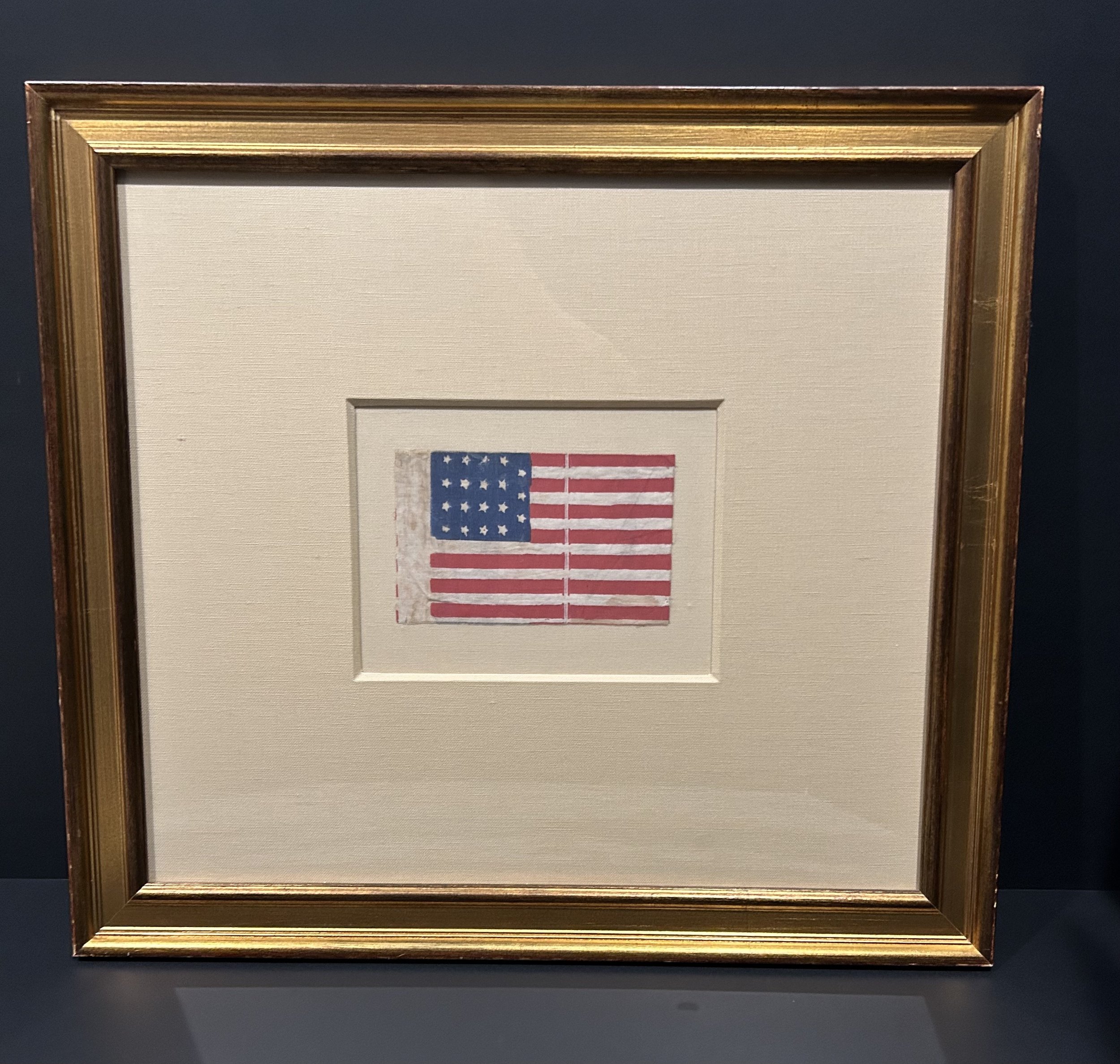 A Rare 19-Star American Parade Flag commemorating Indiana Statehood, circa 1870. Collection of Kevin Keim and Peter Keim.