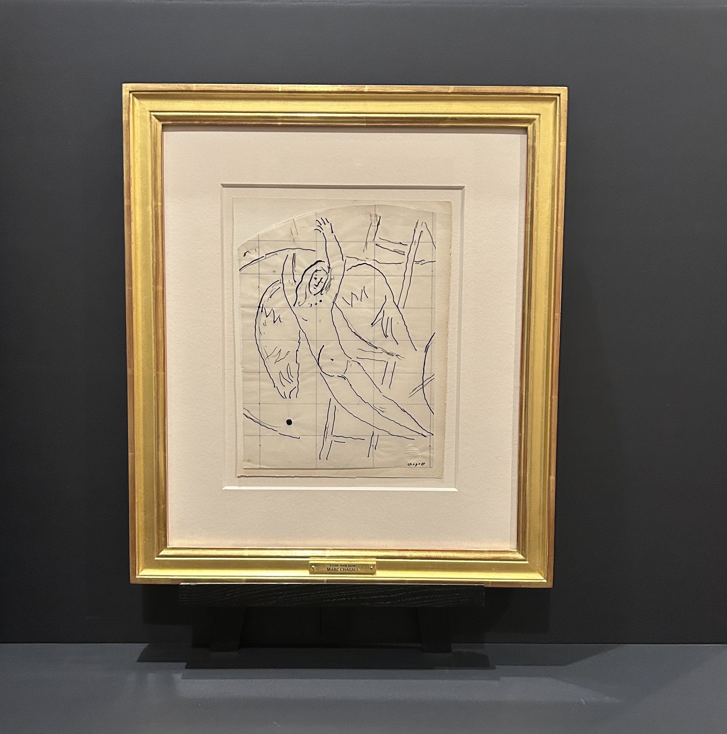 Marc Chagall ( 1887-1985 ). Etude pour Jacob ( Chapelle de Vence ). Committee Chagall has confirmed the authenticity of the drawing