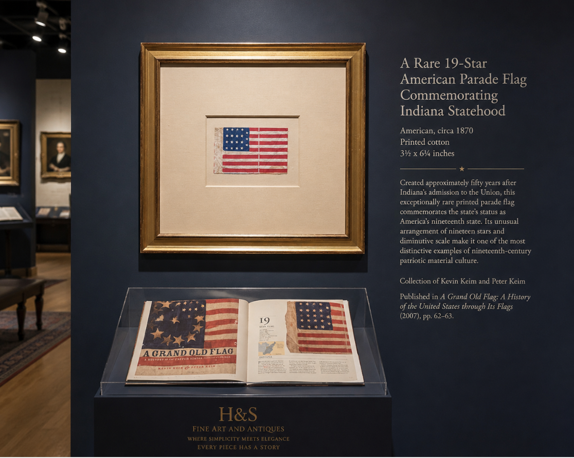A Rare 19-Star American Parade Flag, Circa 1870