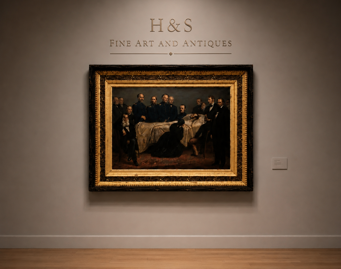 The Last Hours of Abraham Lincoln. A. Kromer 1867.   this painting was in the Taper Collection before moving to the Abraham Lincoln Presidential Library Museum