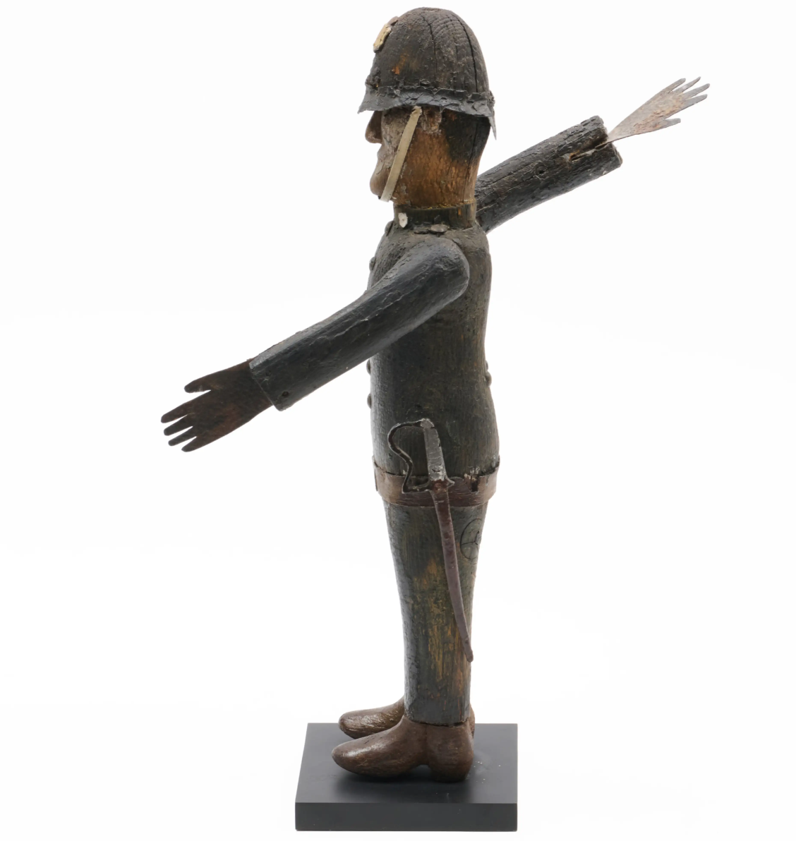 Carved Polychrome Wood and Sheet-Metal Whirligig of a Policeman American, probably circa 1880–1900