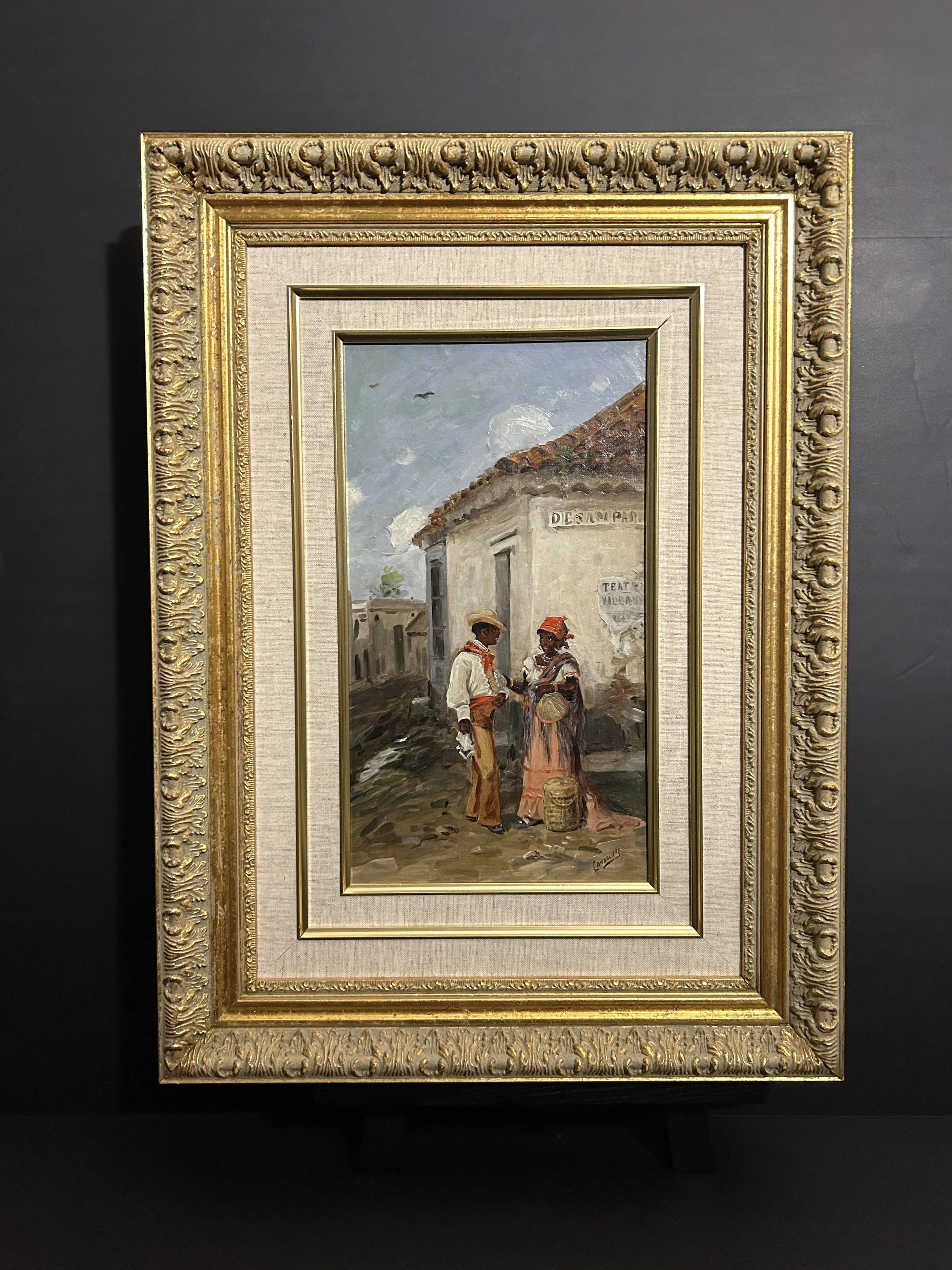 Patricio Landaluze. (1827-1889). EL encuentro, signed 'Landaluze' lower right.