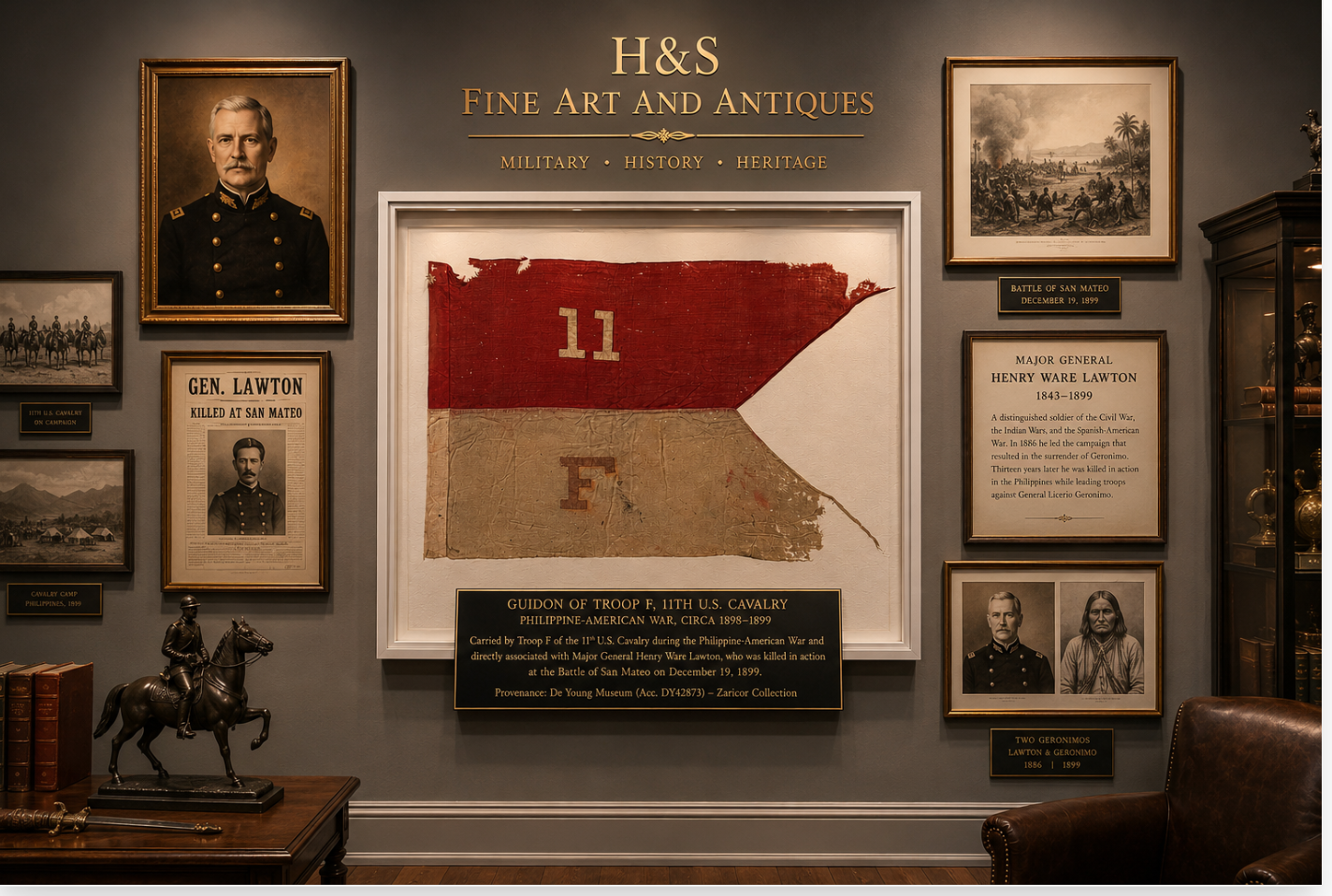 U.S. Army "Model 1885" Cavalry Guidon, 11th Cavalry, 2nd Squadron, Troop F.
