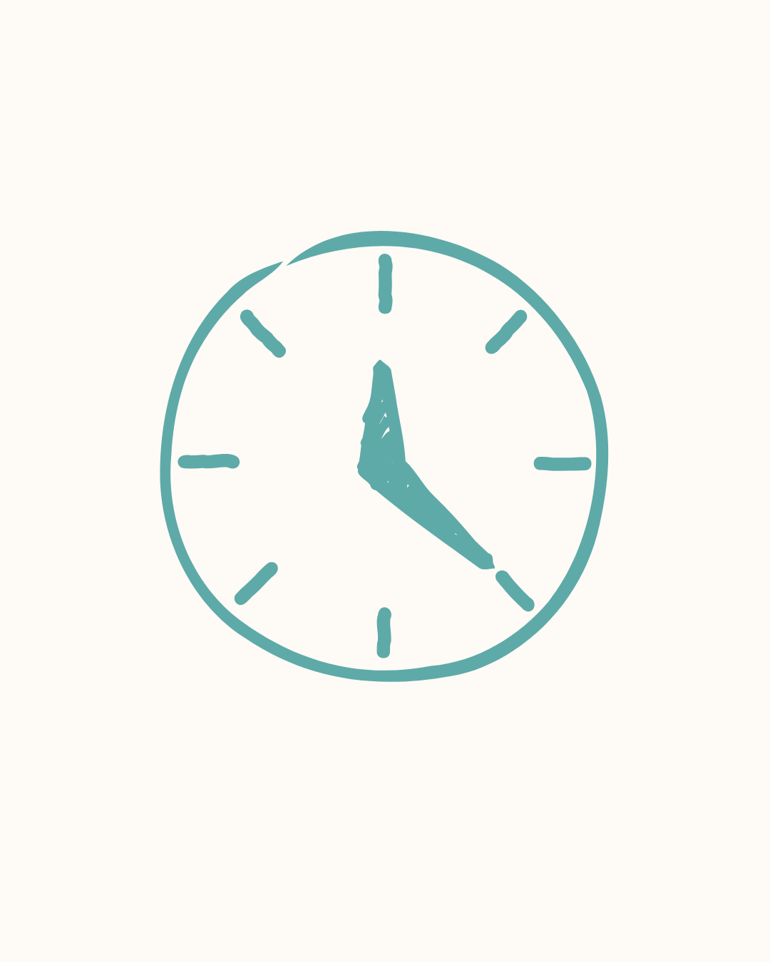 Simple clock showing 2:00.