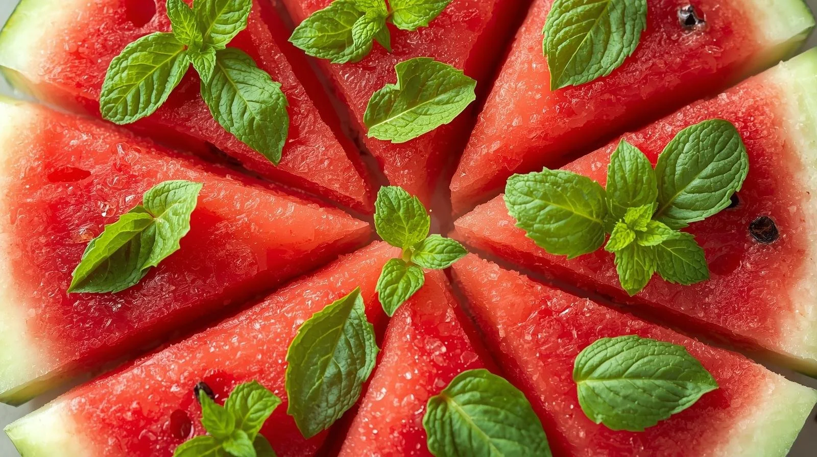 Watermelon _pizza_ cut into triangles and topped with mint.jpg
