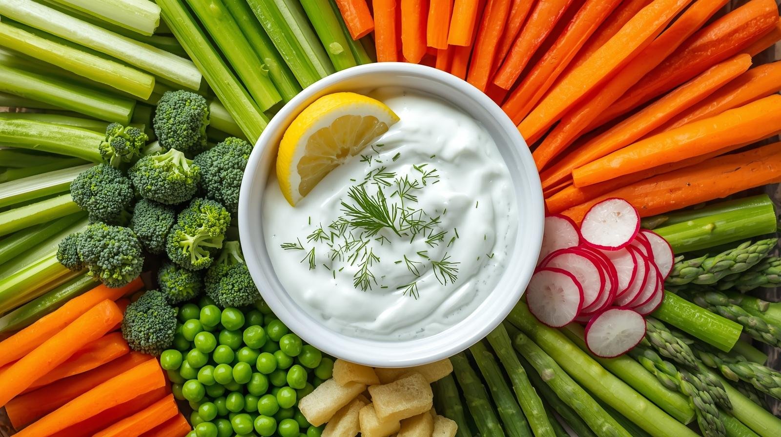 Vegetable platter with Greek yogurt dill dip.jpg