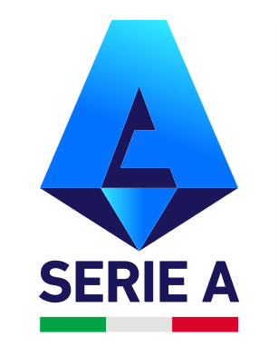 Serie A logo featuring a blue geometric shape above the words 'SERIE A' with an Italian flag stripe underneath.