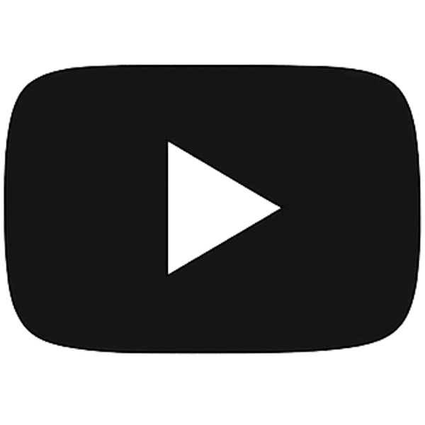 YouTube play button icon on a black background.