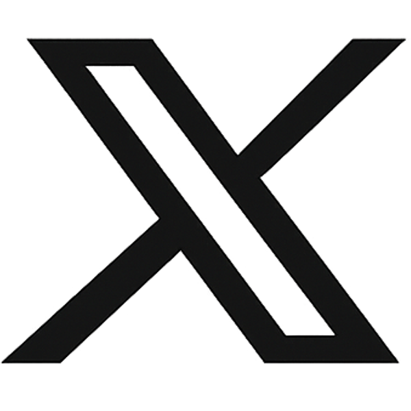 Black 3D letter 'X' with beveled edges on a transparent background.