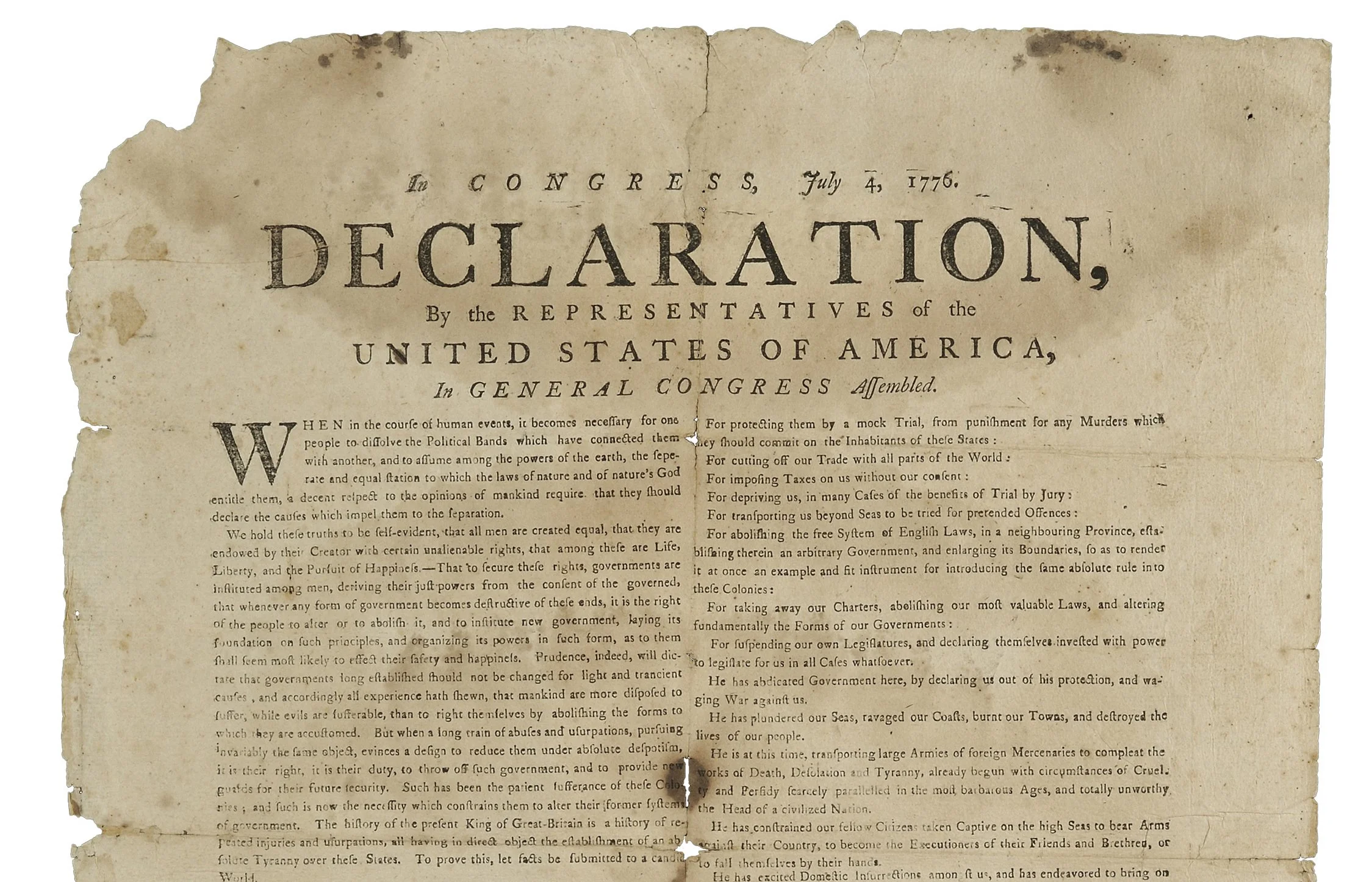 The Proclamation: Reading of the Declaration of Independence