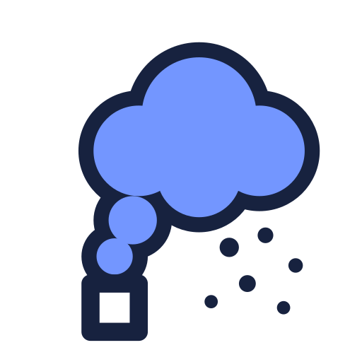 Cloud of smoke or vapor coming from a smoking chimney or pipe