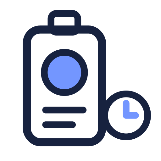 A digital representation of a house number entry system with a clock icon.