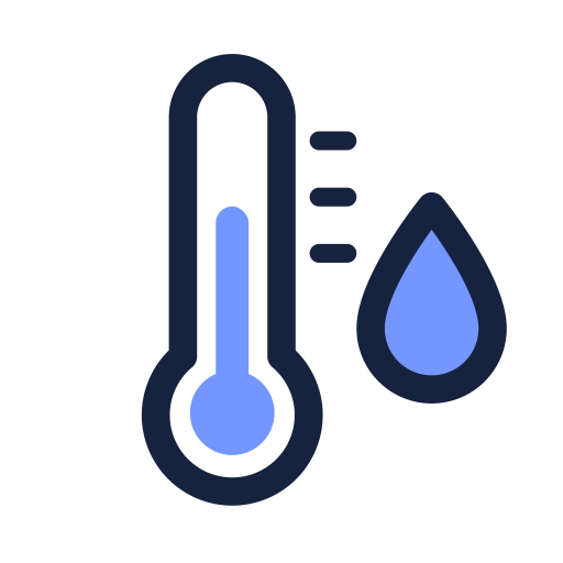 Thermometer with a drop of liquid