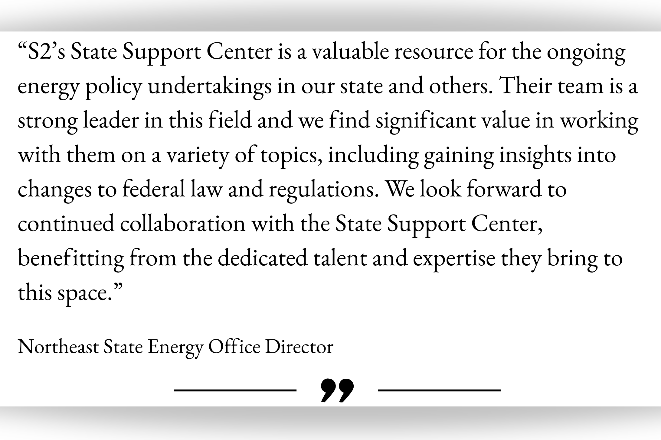 State Support Center Testimonial