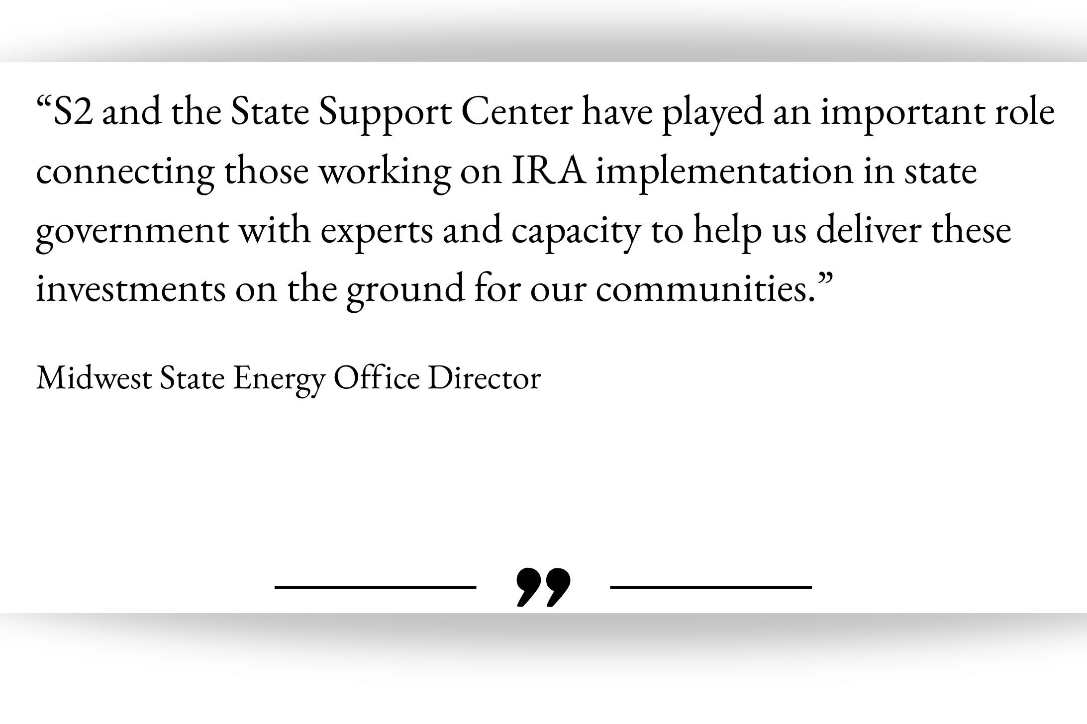 State Support Center Testimonial