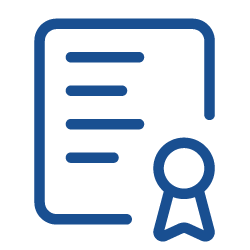 Icon of a document with a ribbon or badge