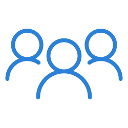 Icon of three people representing a group or team.