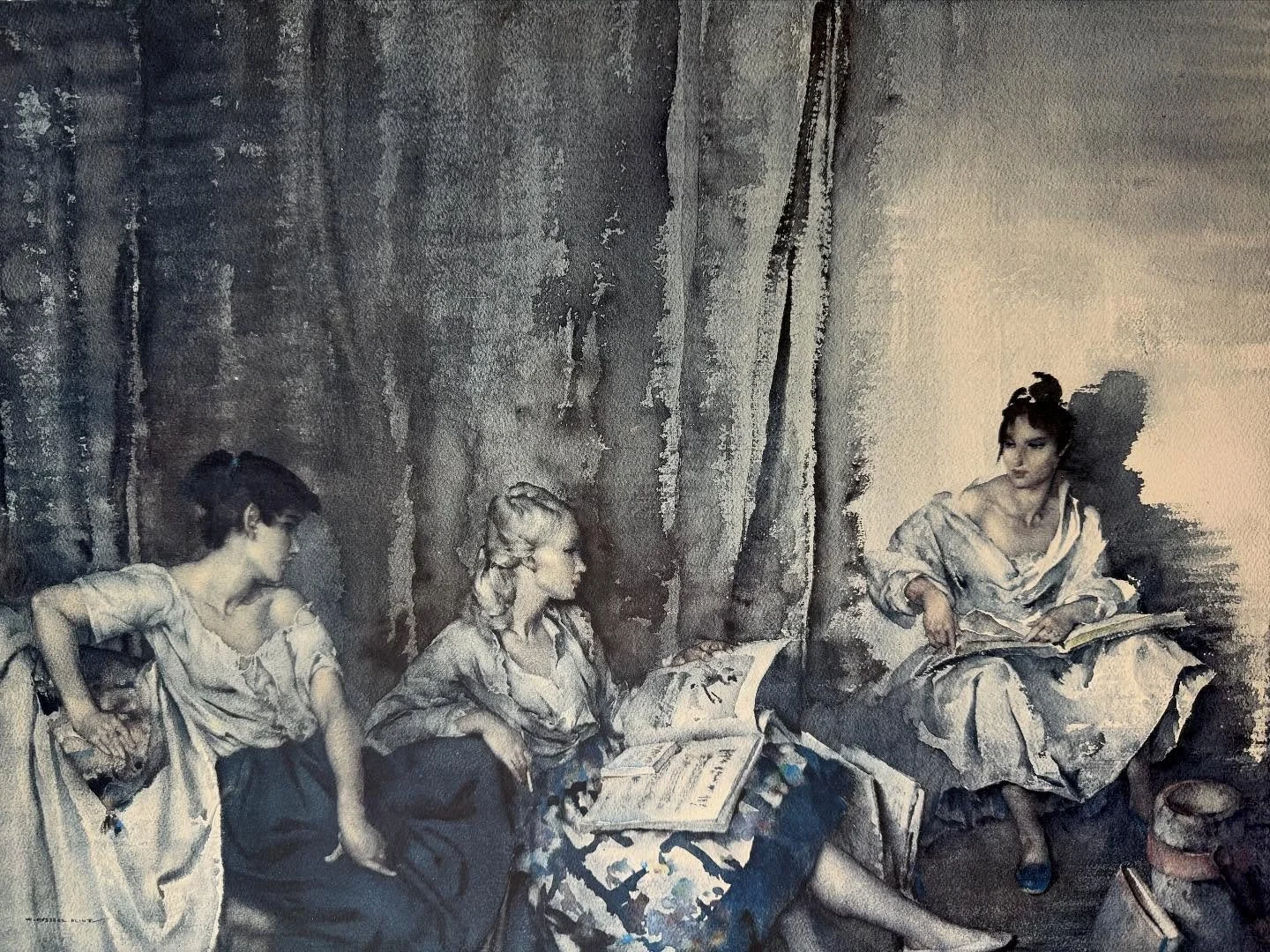 **SOLD** Original signed print titled The Trio by Sir William Russell Flint dated 1966. Listed for sale. DM me for a price.