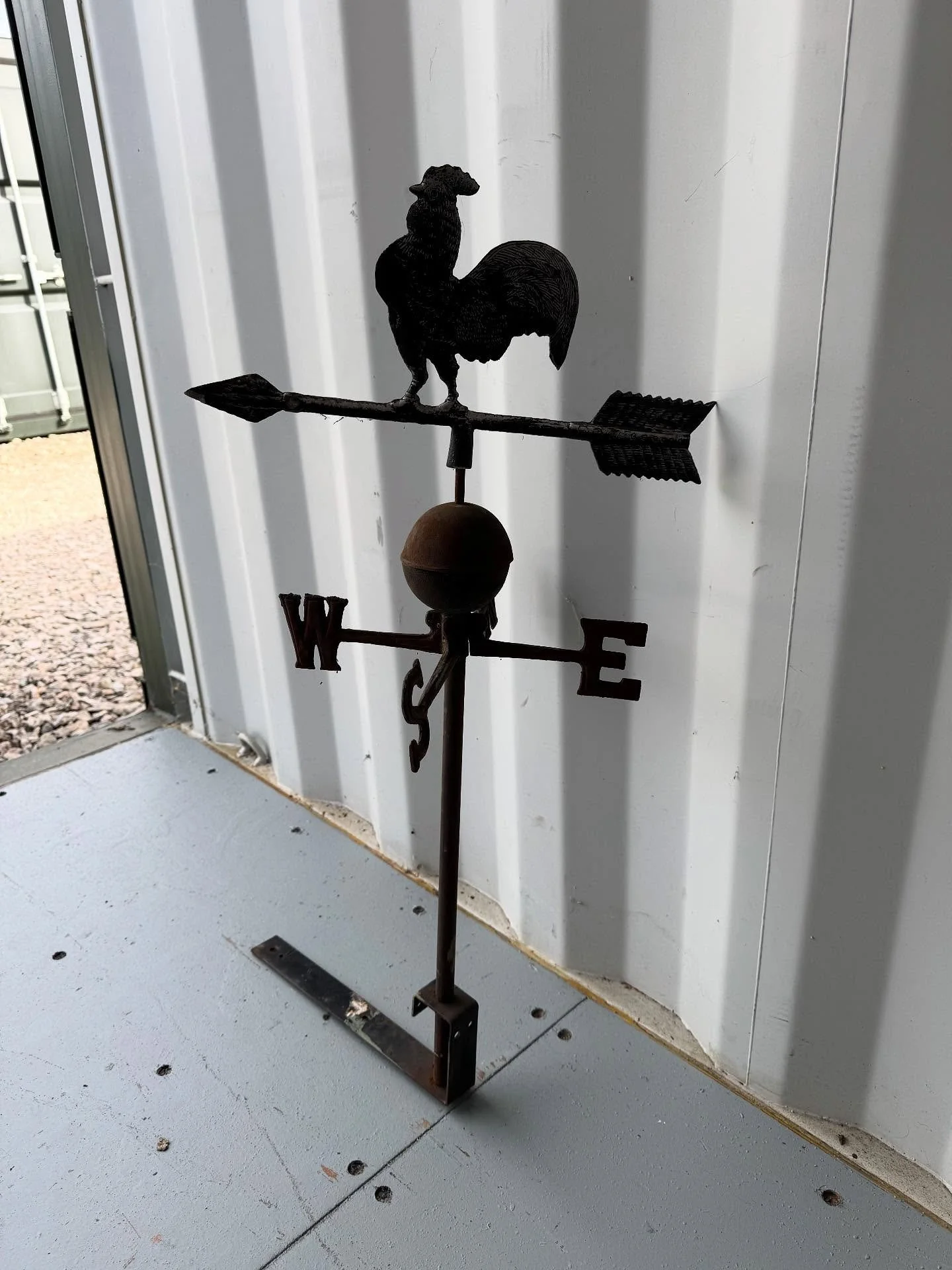 **SOLD** A rather lovely vintage weather vane salvaged from a cottage in Somerset. Has a lovely patina. Approx 70cm high, 40cm wide. Base section estimated circa 70 years old. Fully working.
