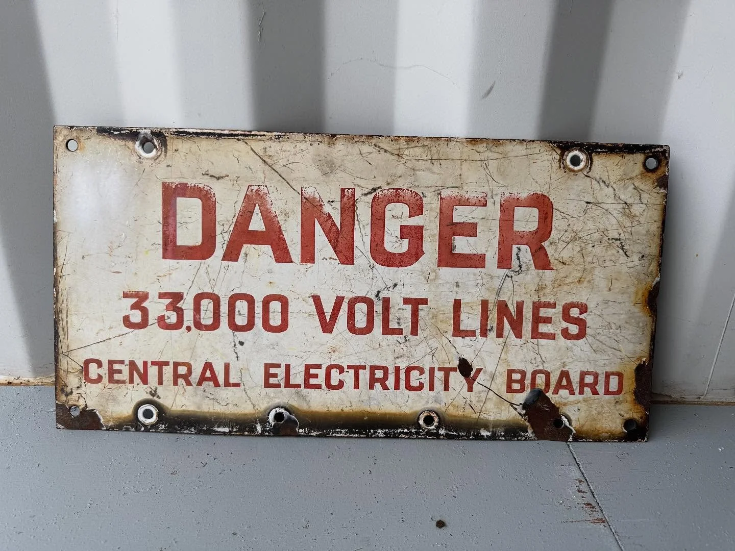 **SOLD** A rare example from the UK Central Electricity Board which dates this between 1927 and 1948. 

In fabulous vintage condition with a lovely patina. Would look great hanging on the wall as a talking point.