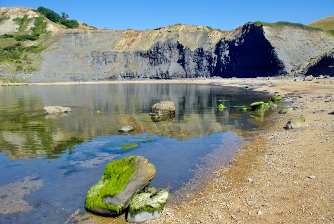 The still, secluded waters of Chapman's Pool.