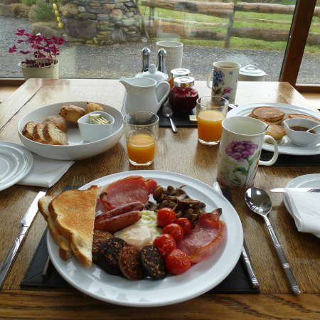 A homemade English breakast in a coastal town Bed & Breakfast.