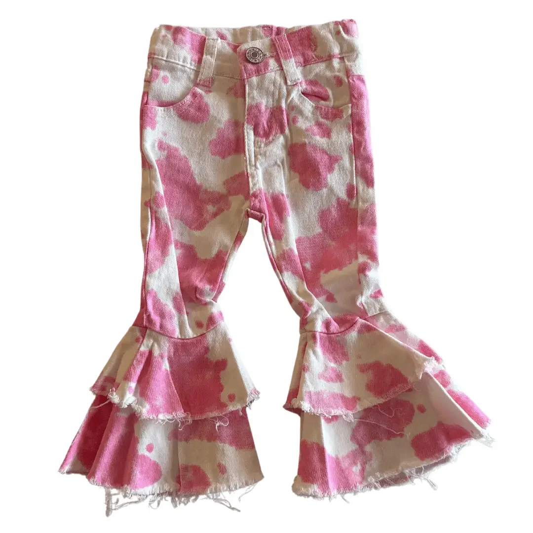 Cow Print Flare Jeans