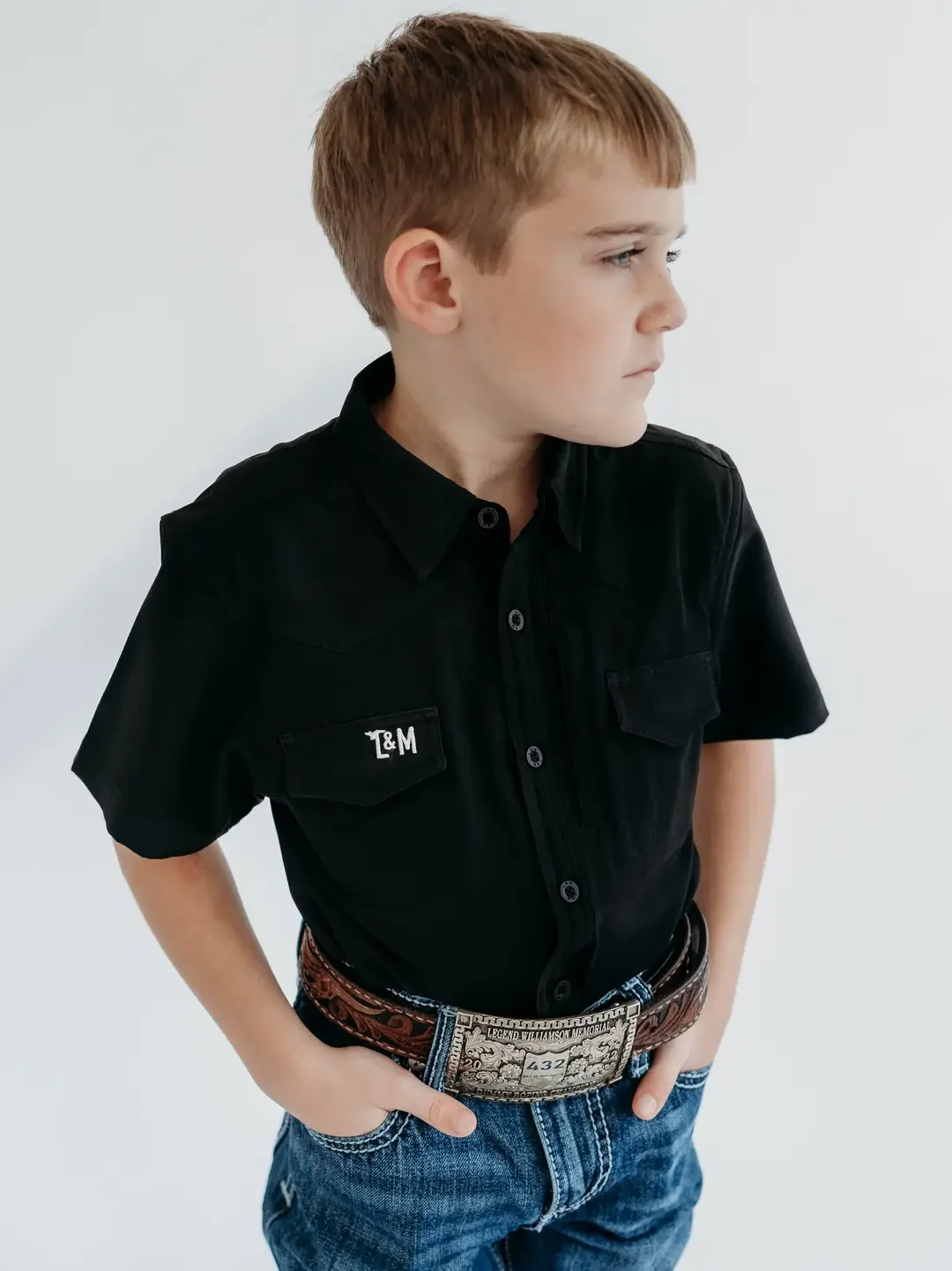 Youth Black Polo