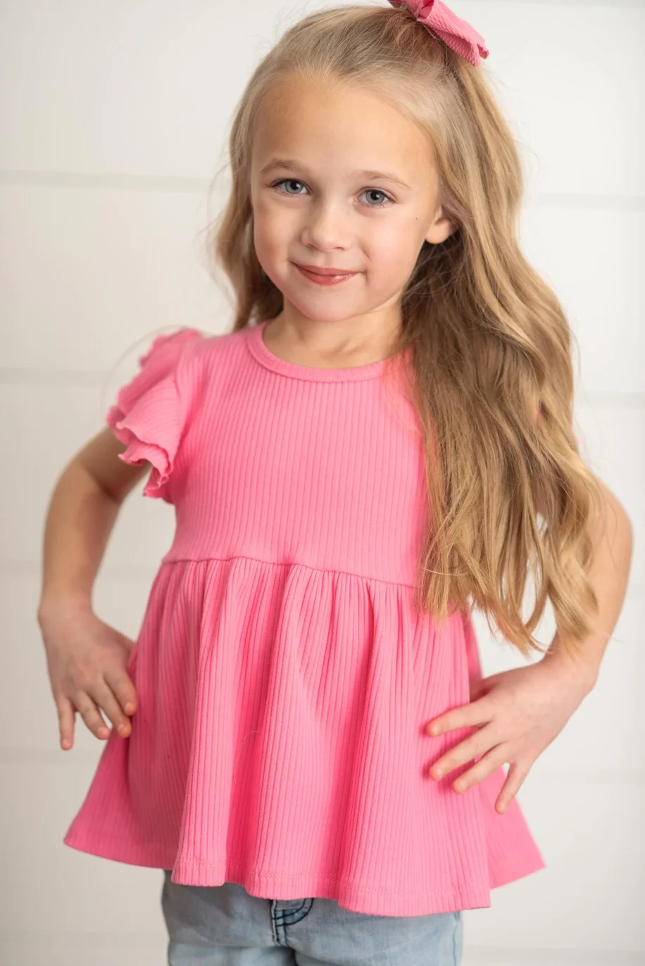 Pink Ruffle Top
