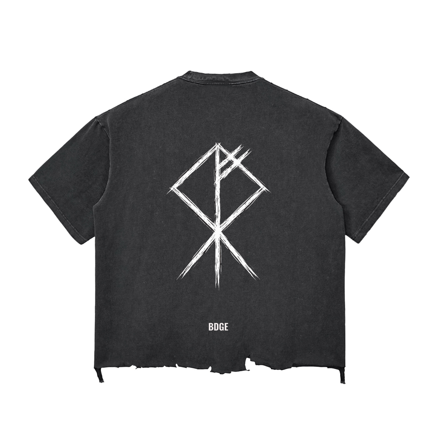 BDGE - Snow Wash Raw-Hem Boxy T-shirt