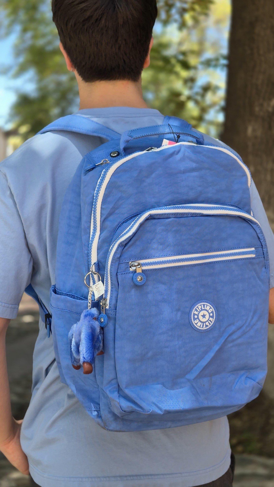 Mochila Kipling Azul Con Blanco